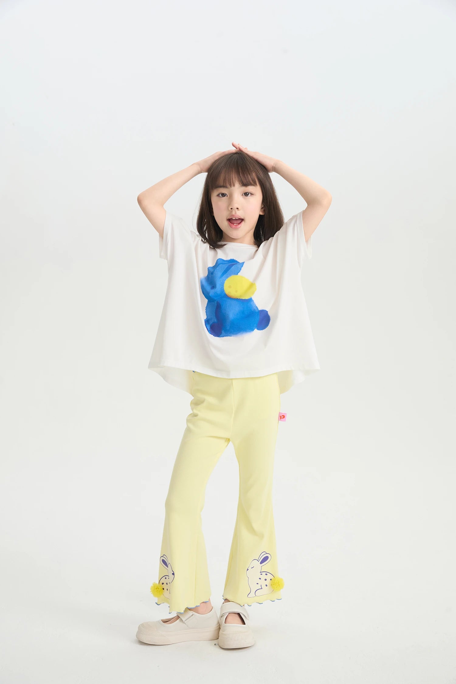 Bunny Ink-Wash Printed Tee by Poco Blush, image 5