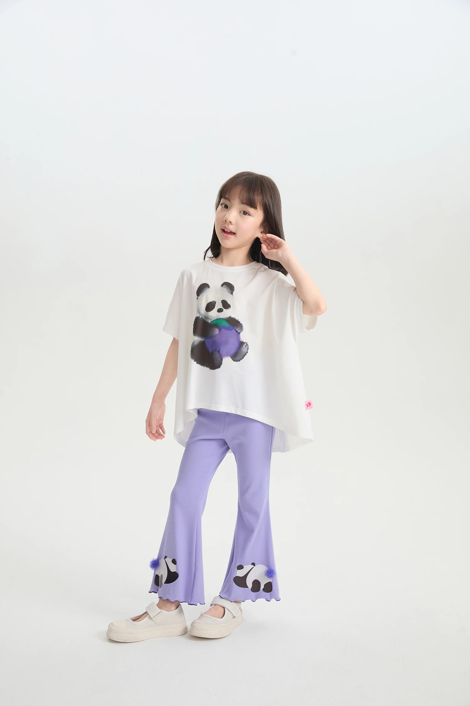 Panda Ink-Wash Flare Pants by Poco Blush, image 3