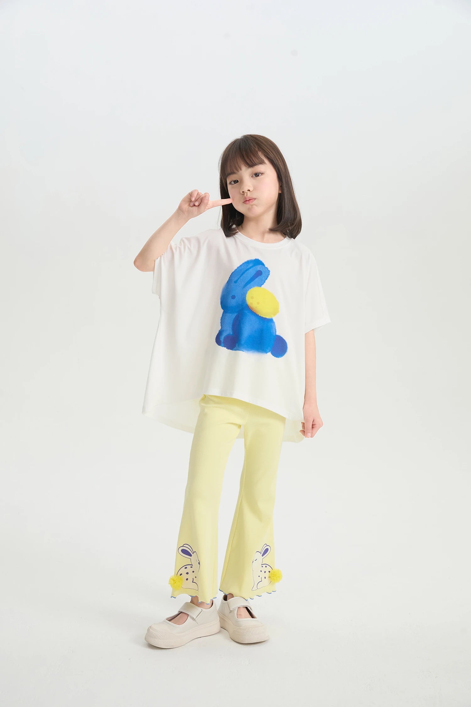 Bunny Ink-Wash Flare Pants by Poco Blush, image 3