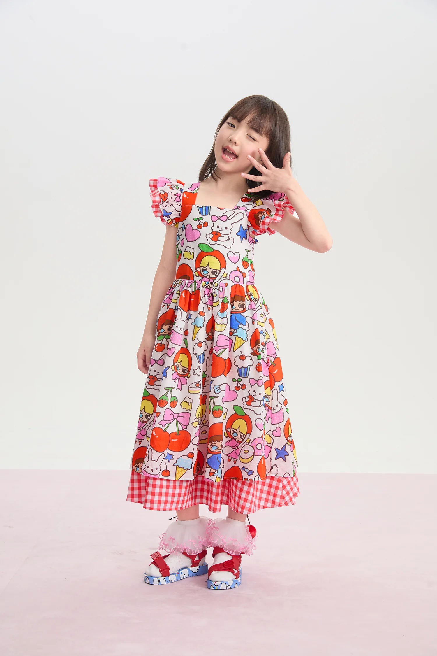 Popo and Coco Printed Dress by Poco Blush, image 5