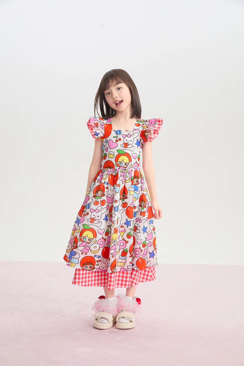 Popo and Coco Printed Dress by Poco Blush, image 4