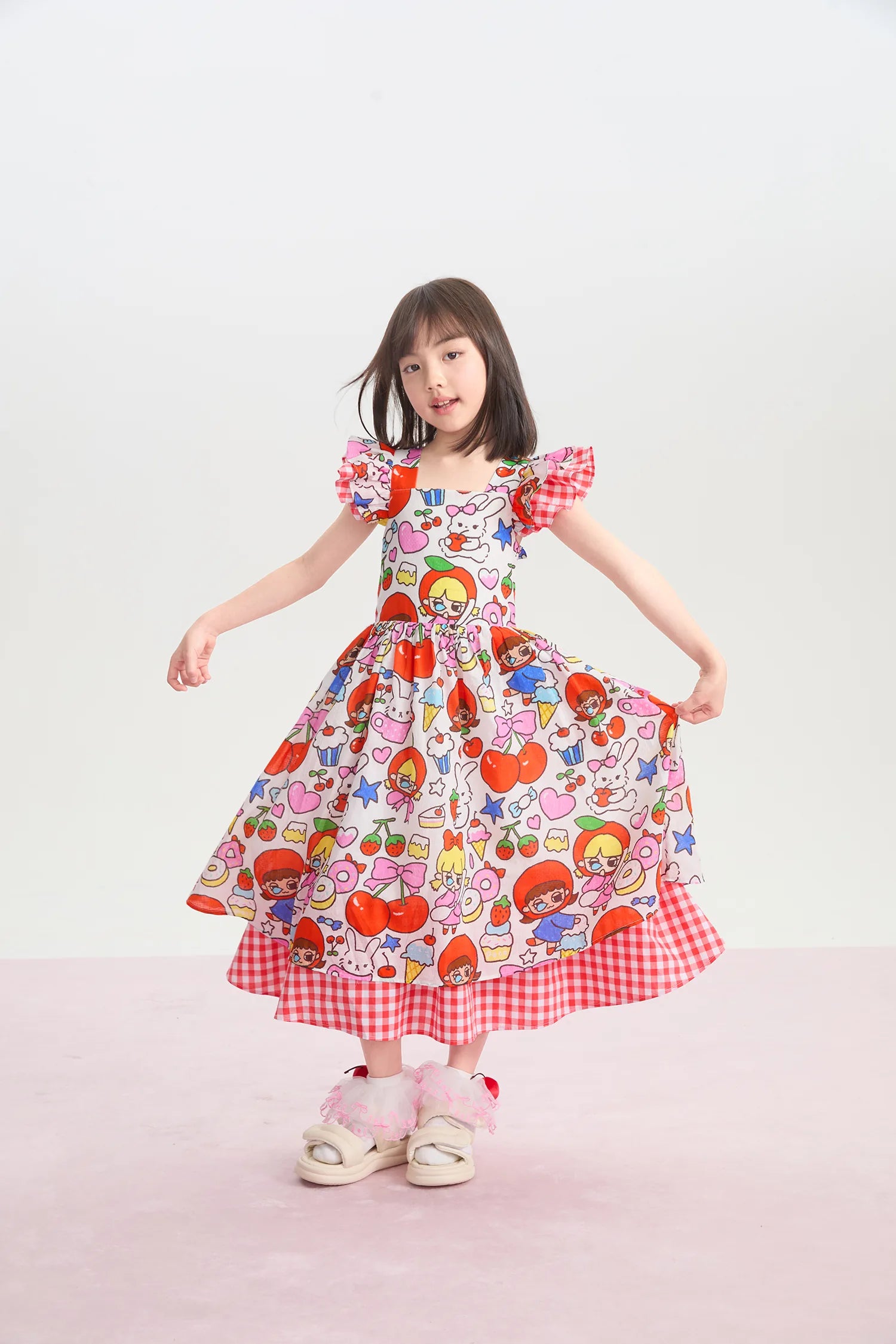 Popo and Coco Printed Dress by Poco Blush, image 2