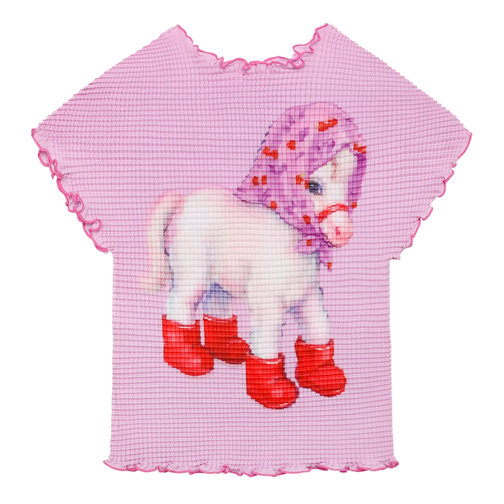 Pony Duang Duang Pleated Tee by Poco Blush