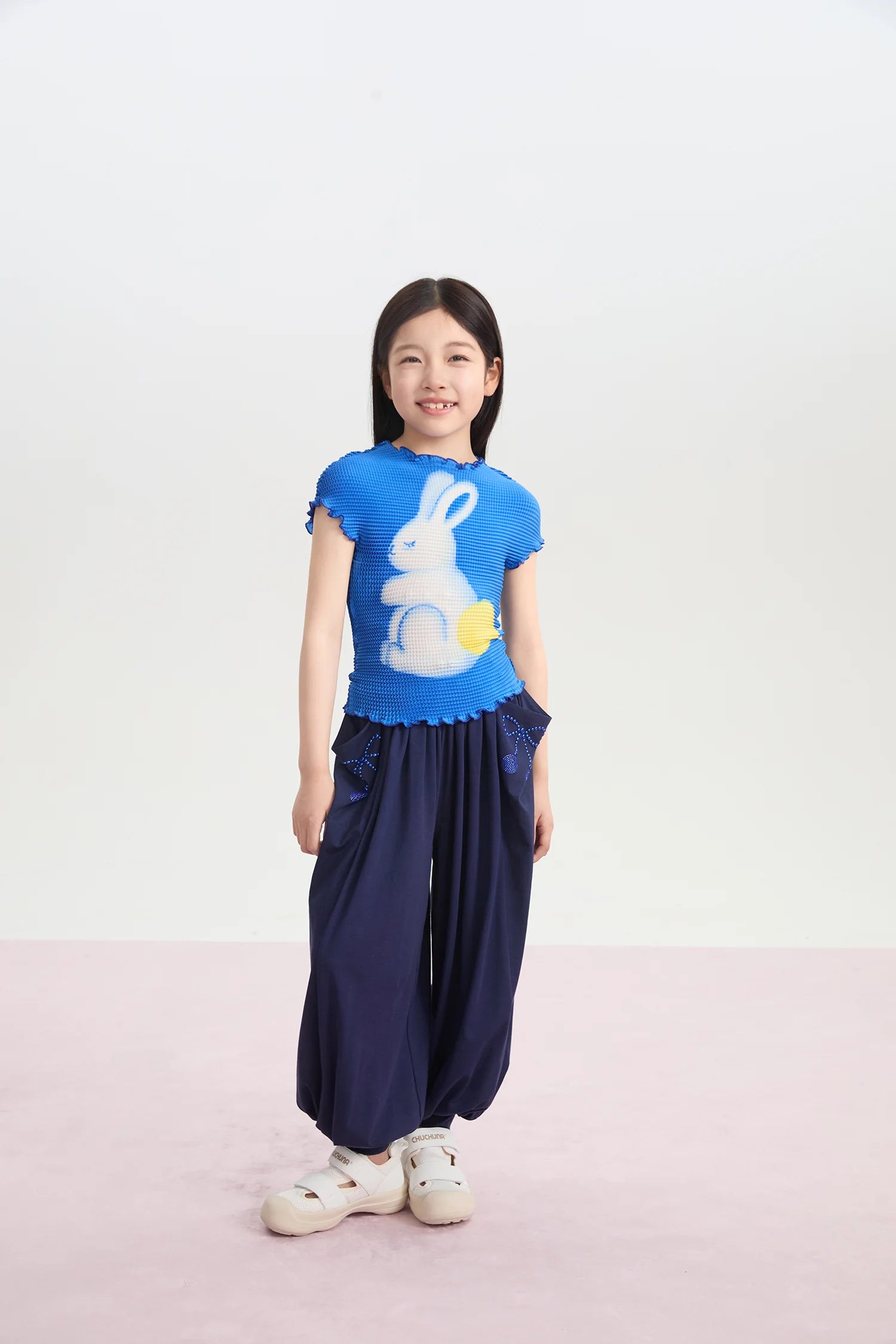 Bunny Duang Duang Pleated Tee by Poco Blush, image 4
