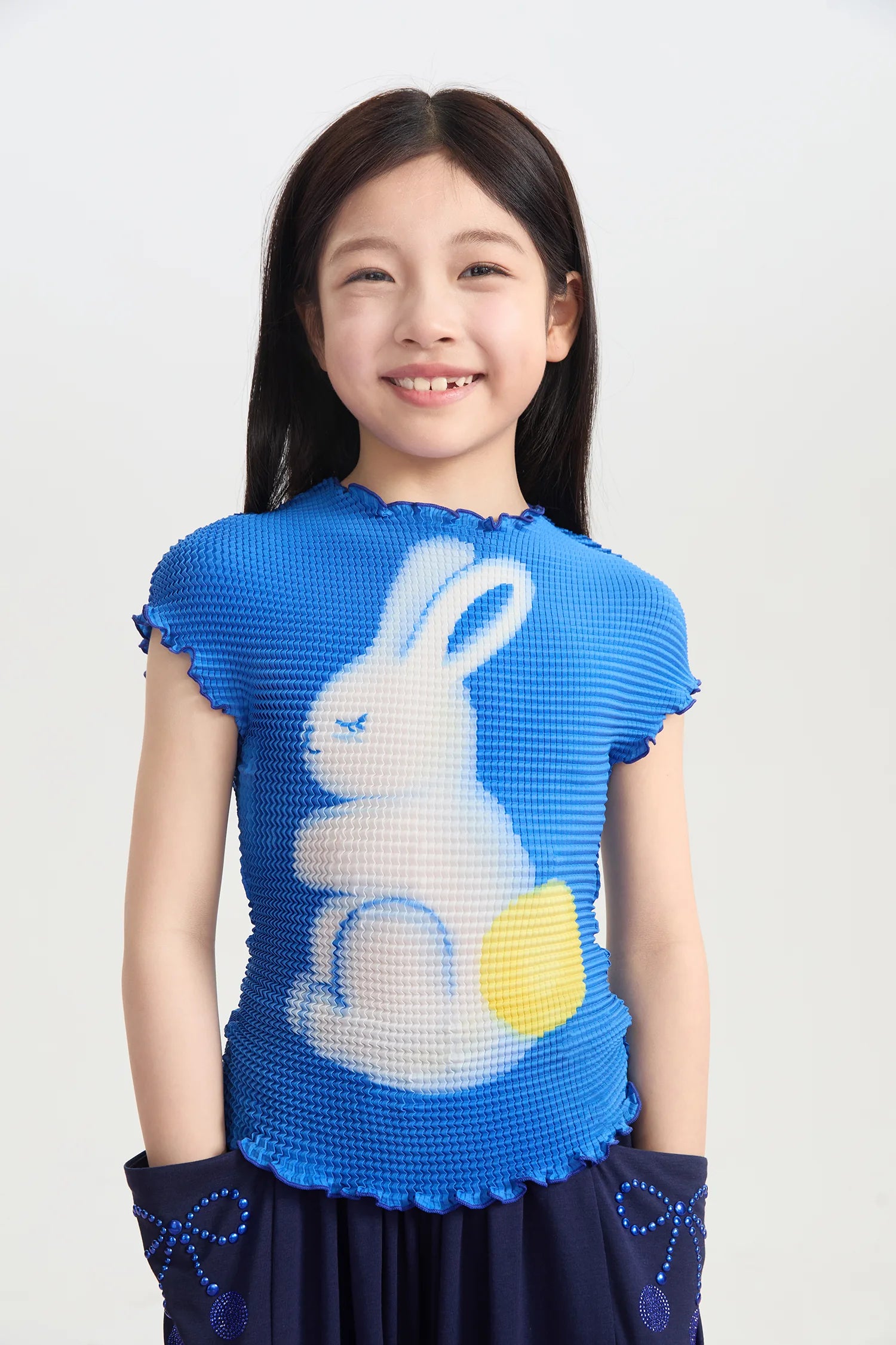 Bunny Duang Duang Pleated Tee by Poco Blush, image 3