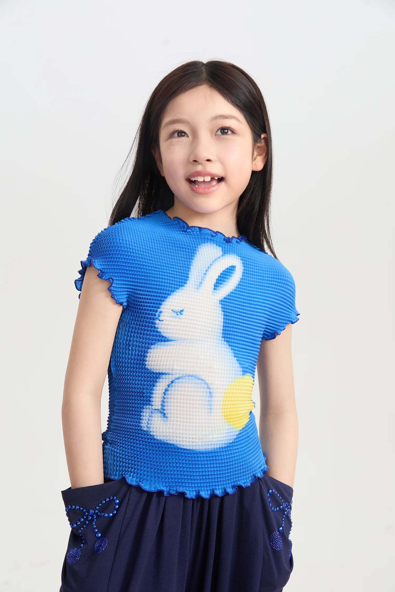 Bunny Duang Duang Pleated Tee by Poco Blush, image 2