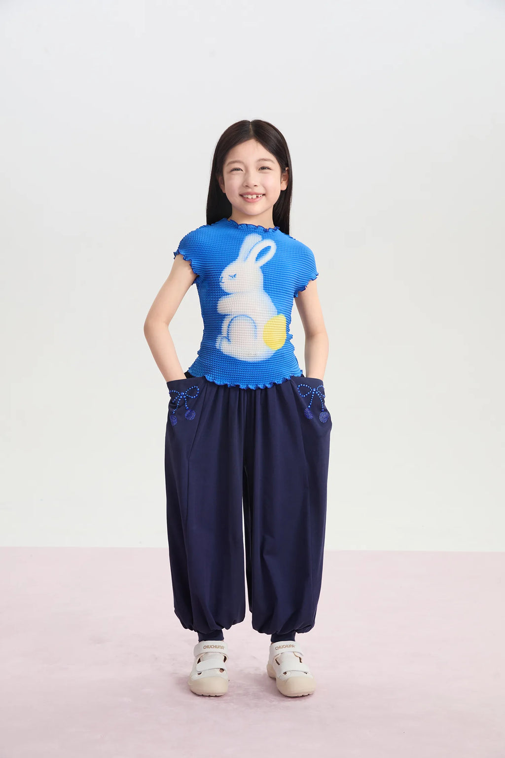 Bunny Duang Duang Pleated Tee by Poco Blush, image 5