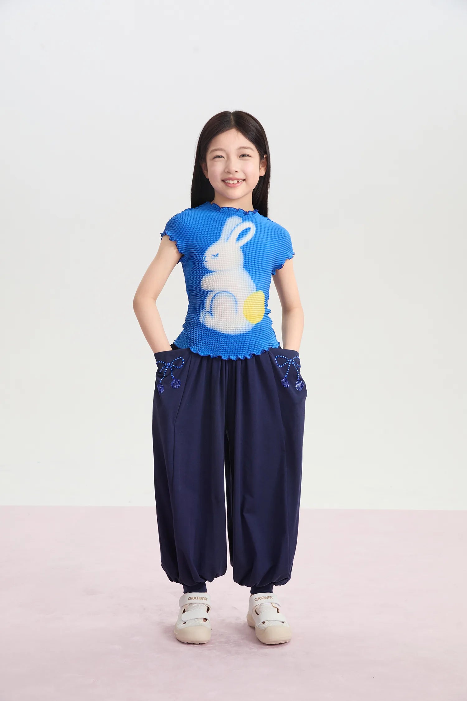 Bunny Duang Duang Pleated Tee by Poco Blush, image 5