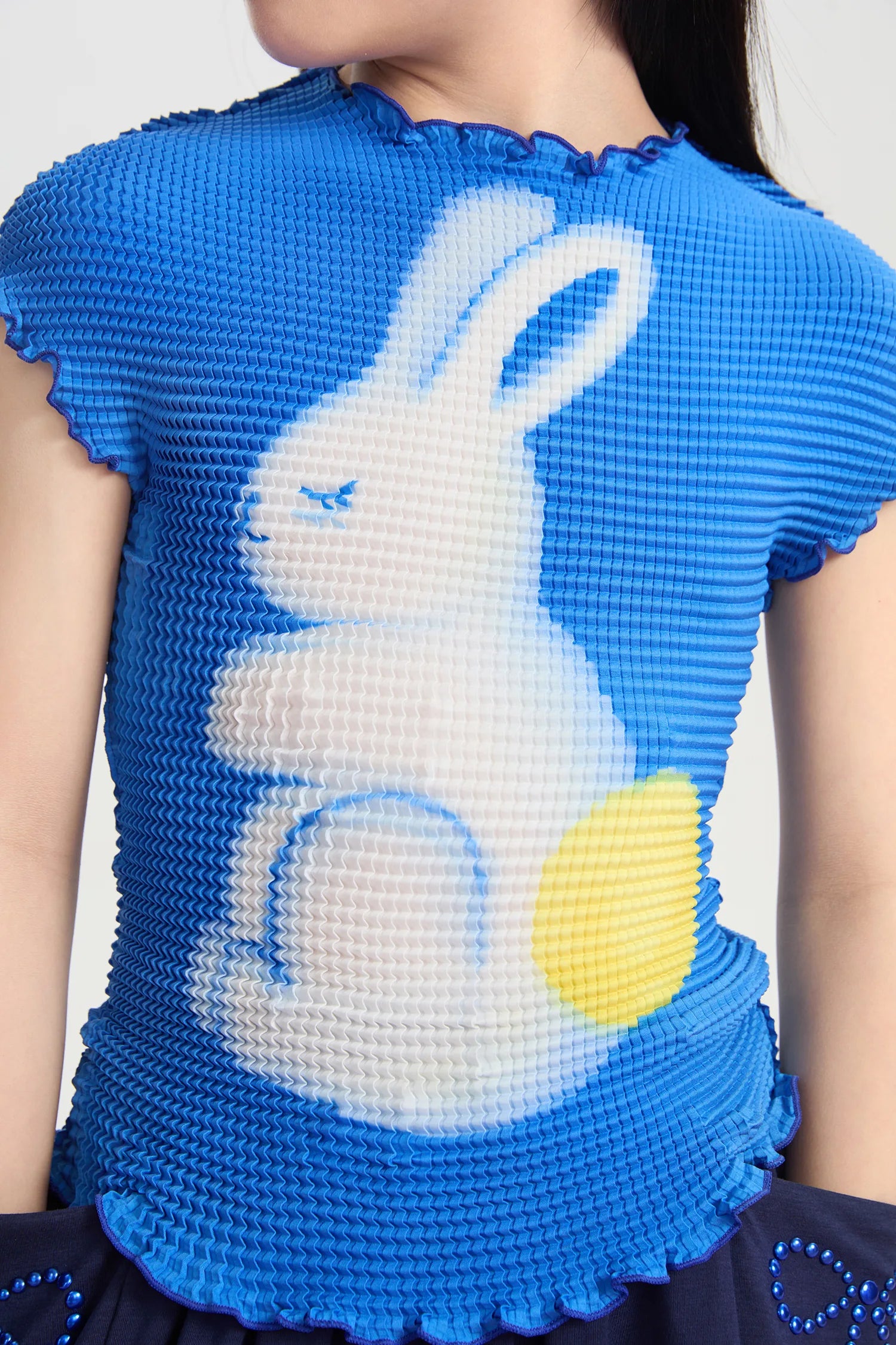 Bunny Duang Duang Pleated Tee by Poco Blush, image 6