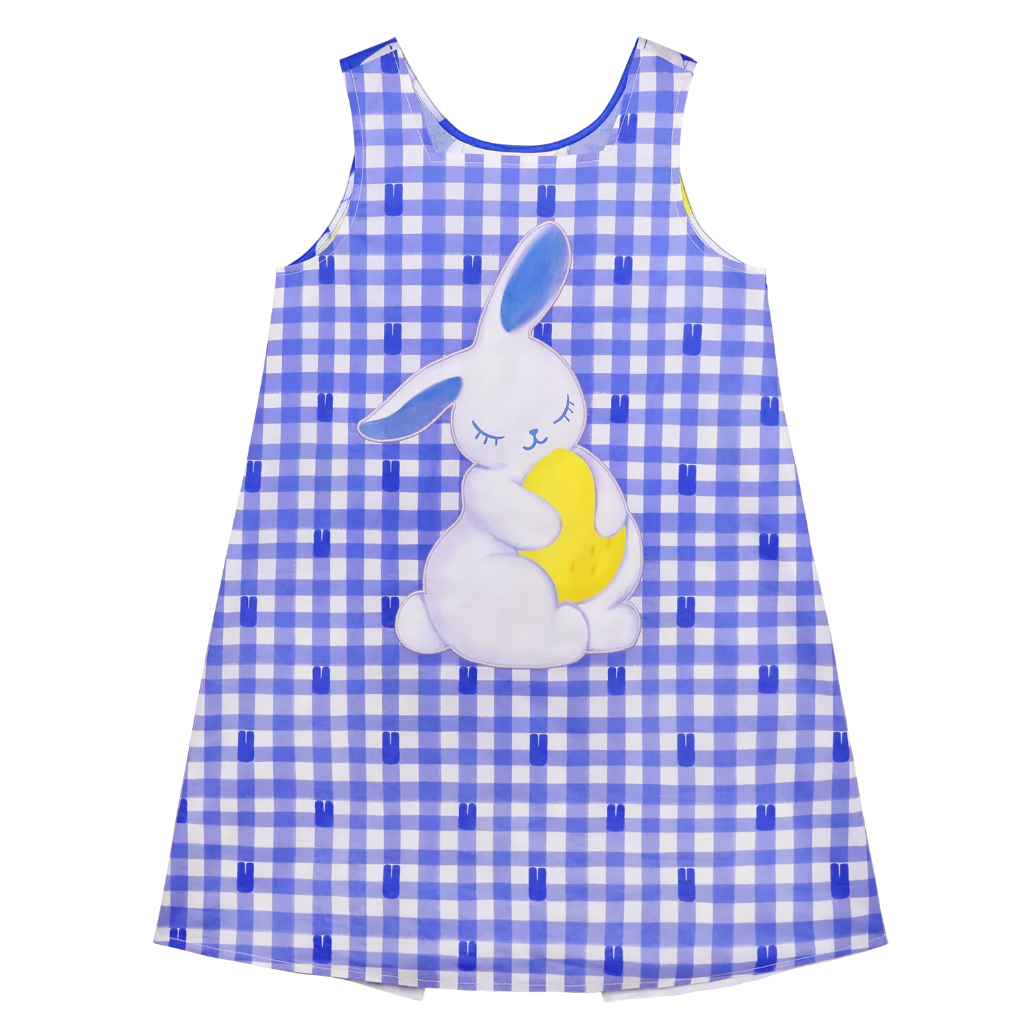 Klein Blue Bunny Embroidered Dress by Poco Blush
