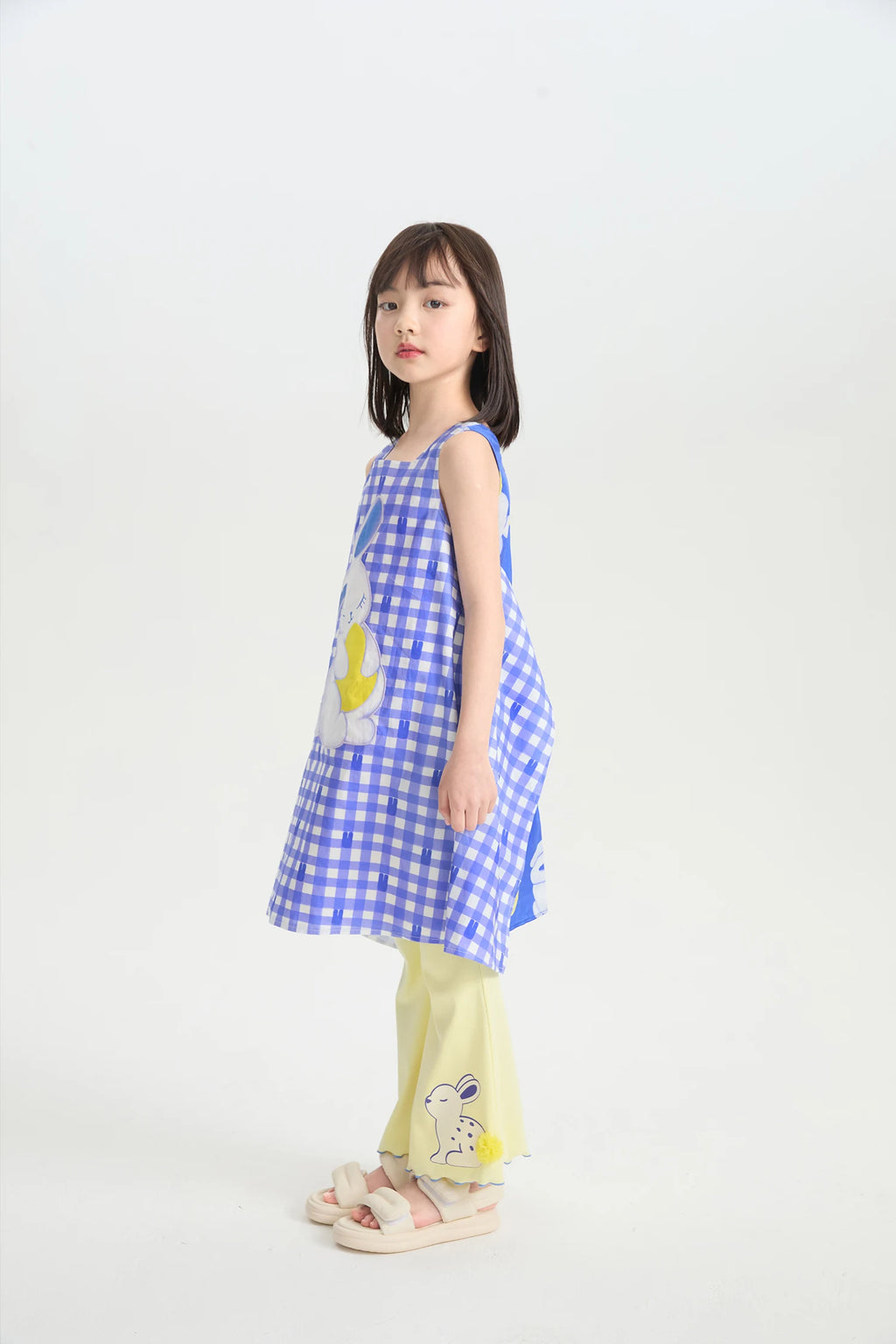 Klein Blue Bunny Embroidered Dress by Poco Blush, image 7