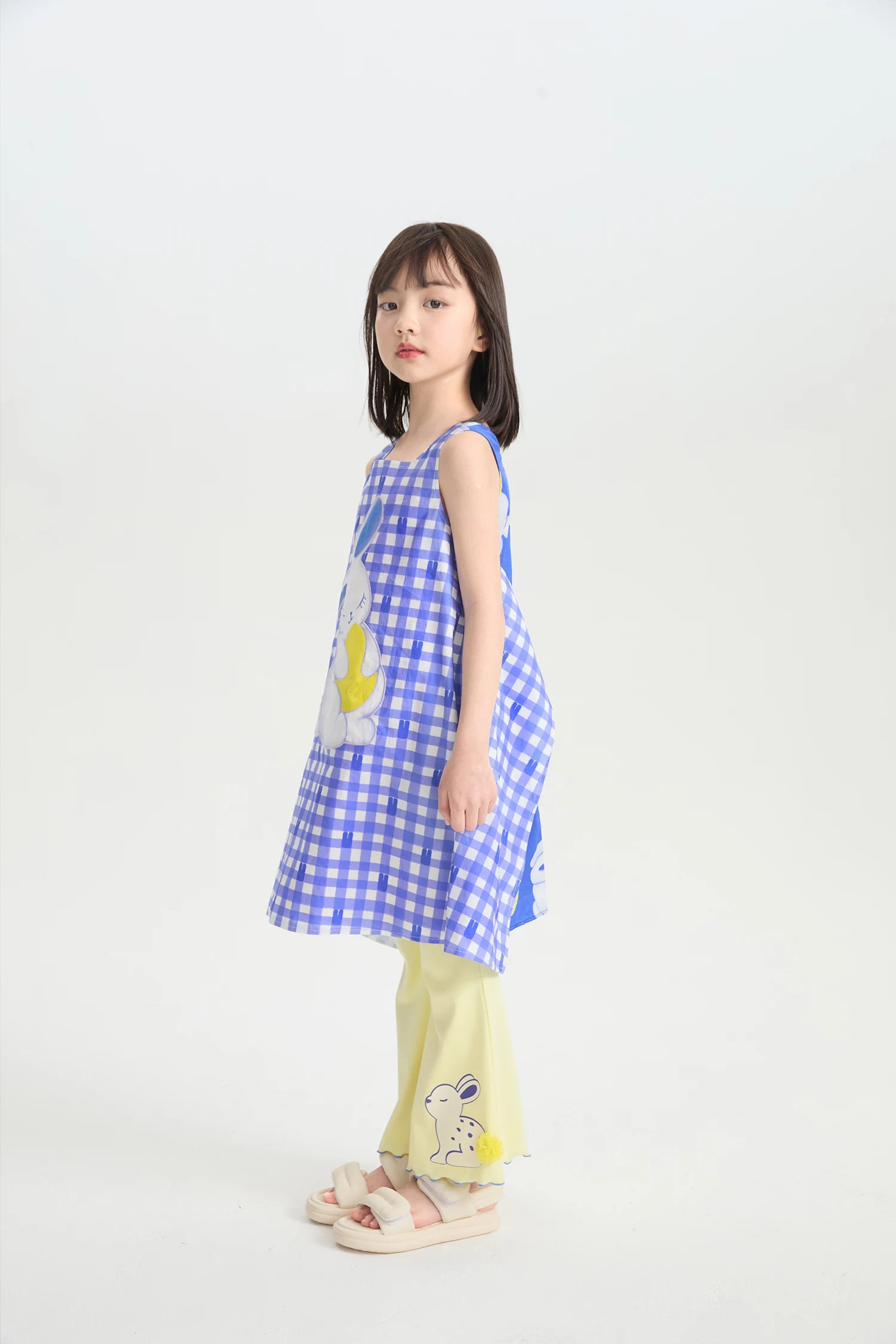 Klein Blue Bunny Embroidered Dress by Poco Blush, image 7