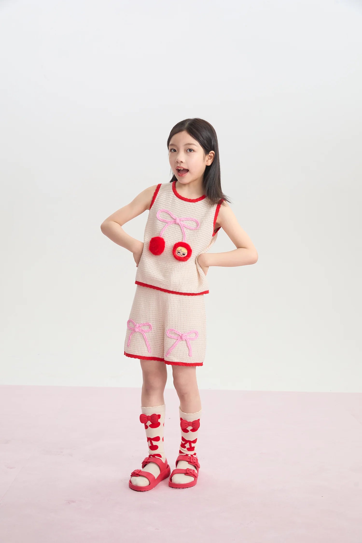 Lucky Cherry Openwork Knit Set by Poco Blush, image 5