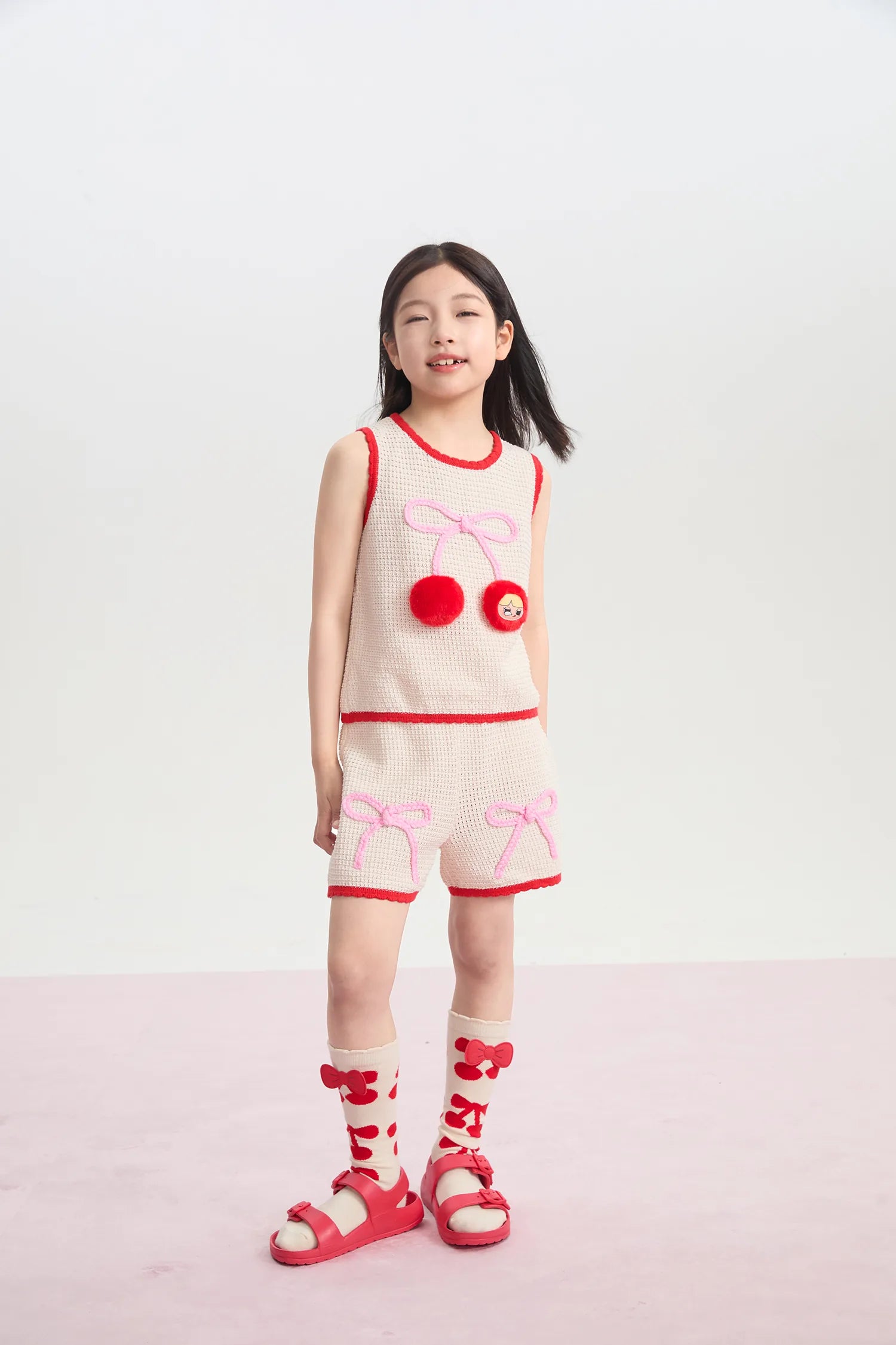 Lucky Cherry Openwork Knit Set by Poco Blush, image 9
