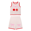 Lucky Cherry Openwork Knit Set by Poco Blush
