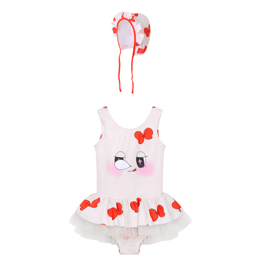 Big Bow Skirted One-Piece Swimsuit