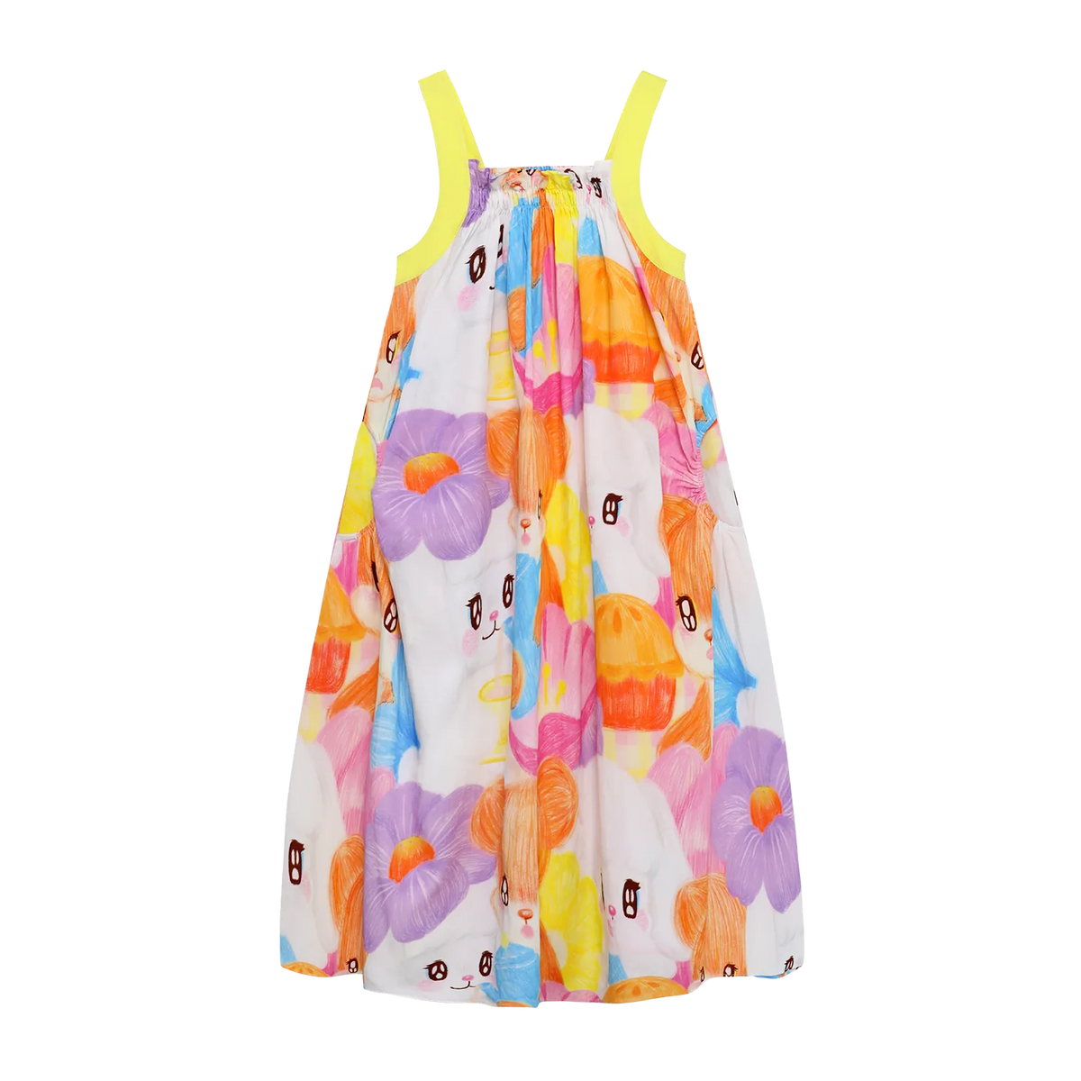 Poco Blush Animal Tea‑Party Smocked Maxi Dress