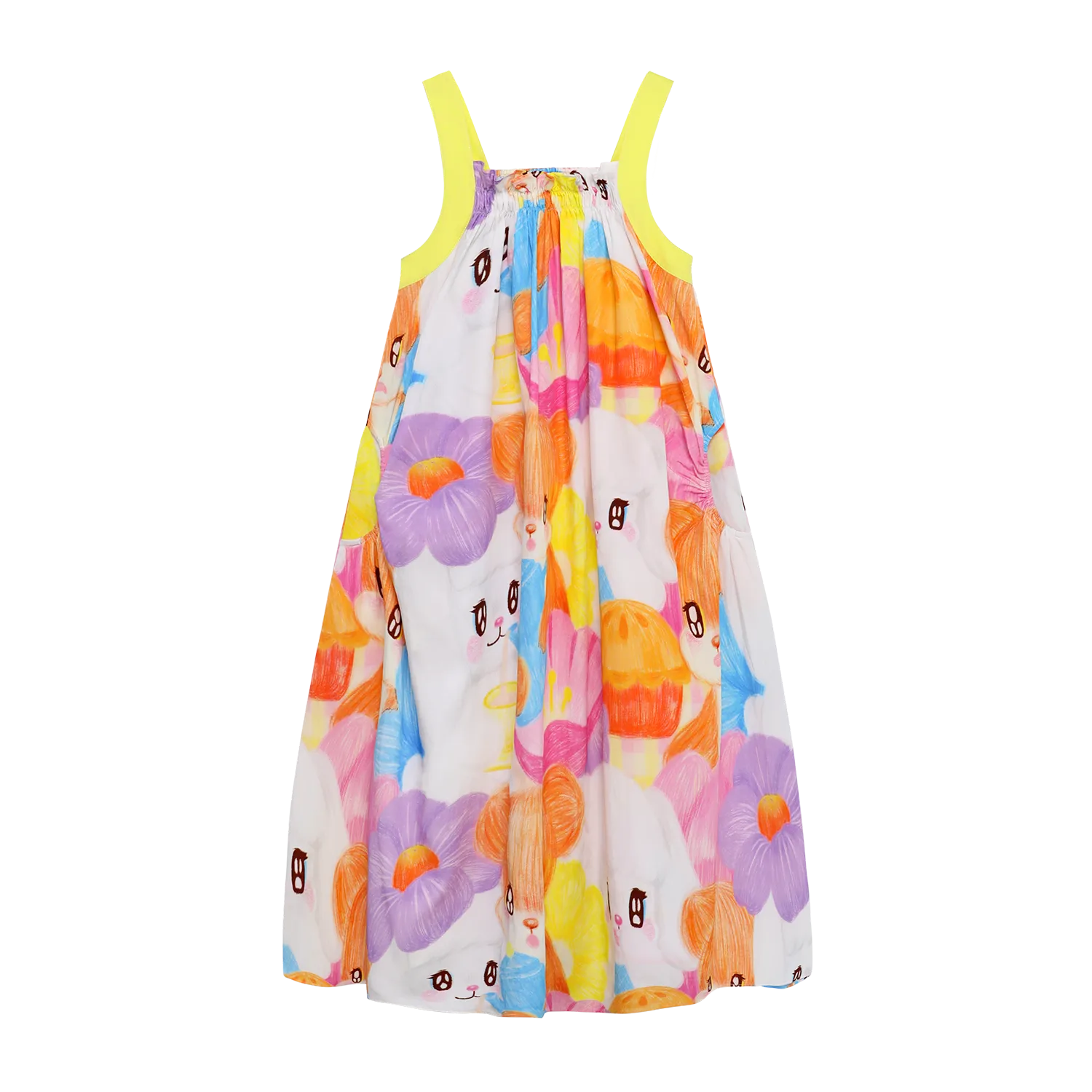Poco Blush Animal Tea‑Party Smocked Maxi Dress