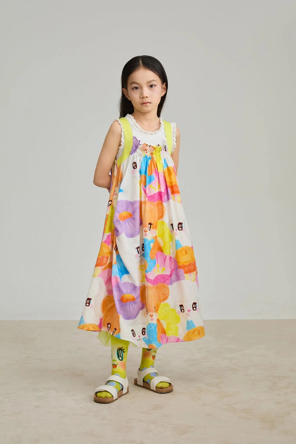 Poco Blush Animal Tea‑Party Smocked Maxi Dress