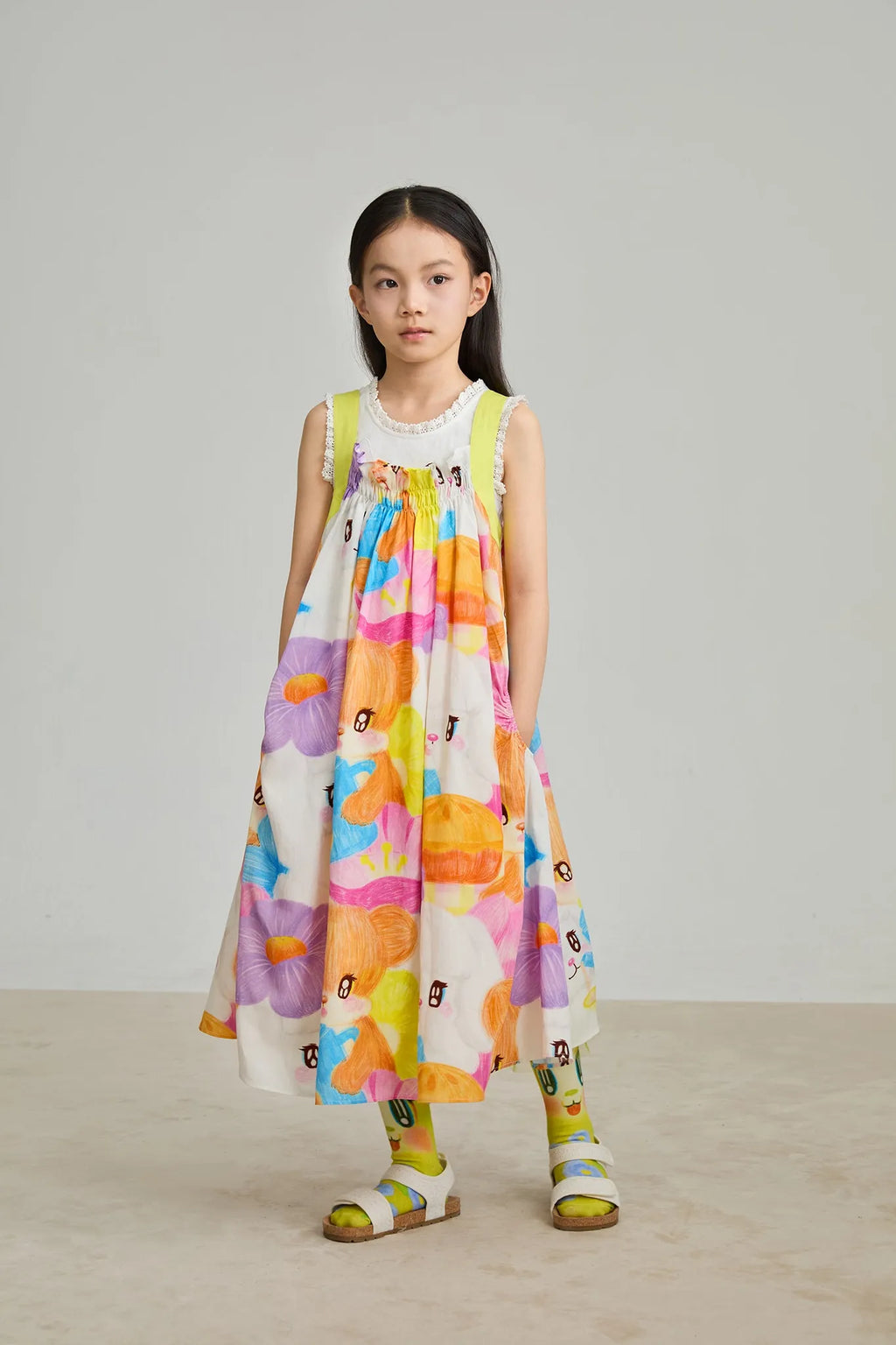 Poco Blush Animal Tea‑Party Smocked Maxi Dress