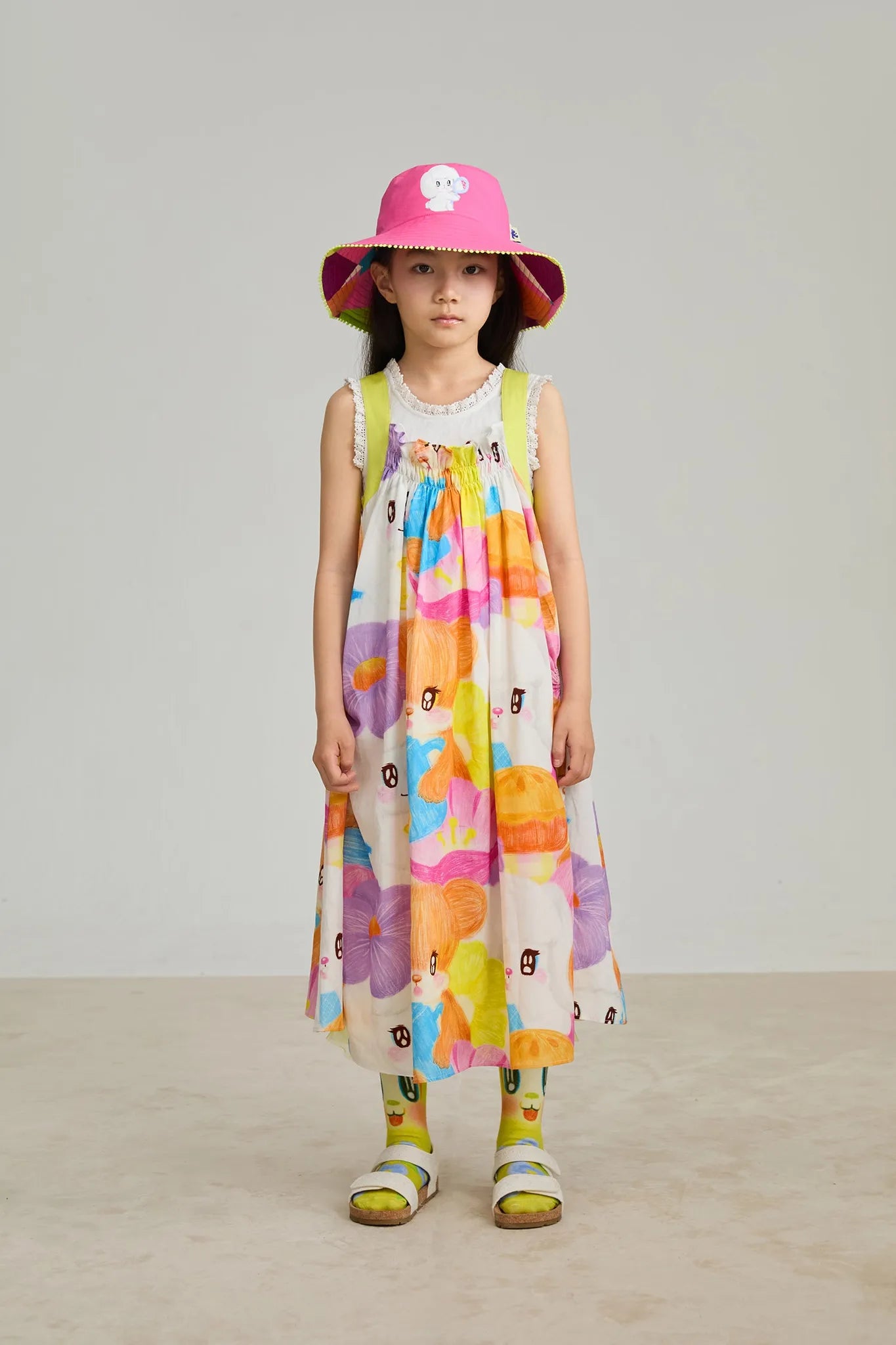 Poco Blush Animal Tea‑Party Smocked Maxi Dress