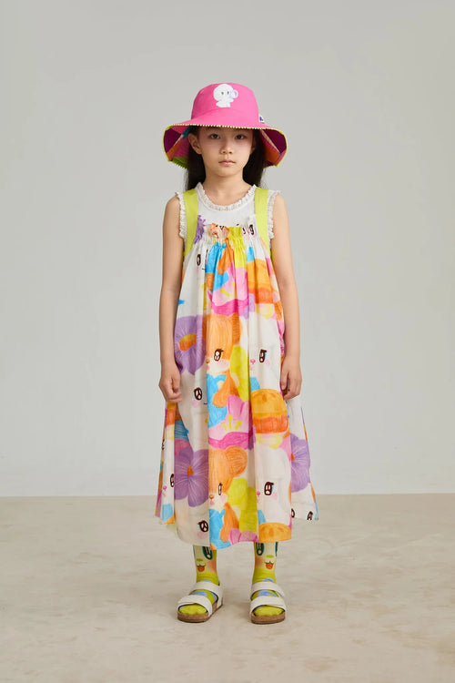 Poco Blush Animal Tea‑Party Smocked Maxi Dress