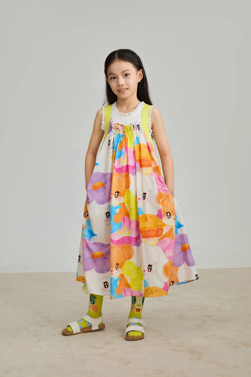 Animal Tea‑Party Smocked Maxi Dress by Poco Blush, image 4