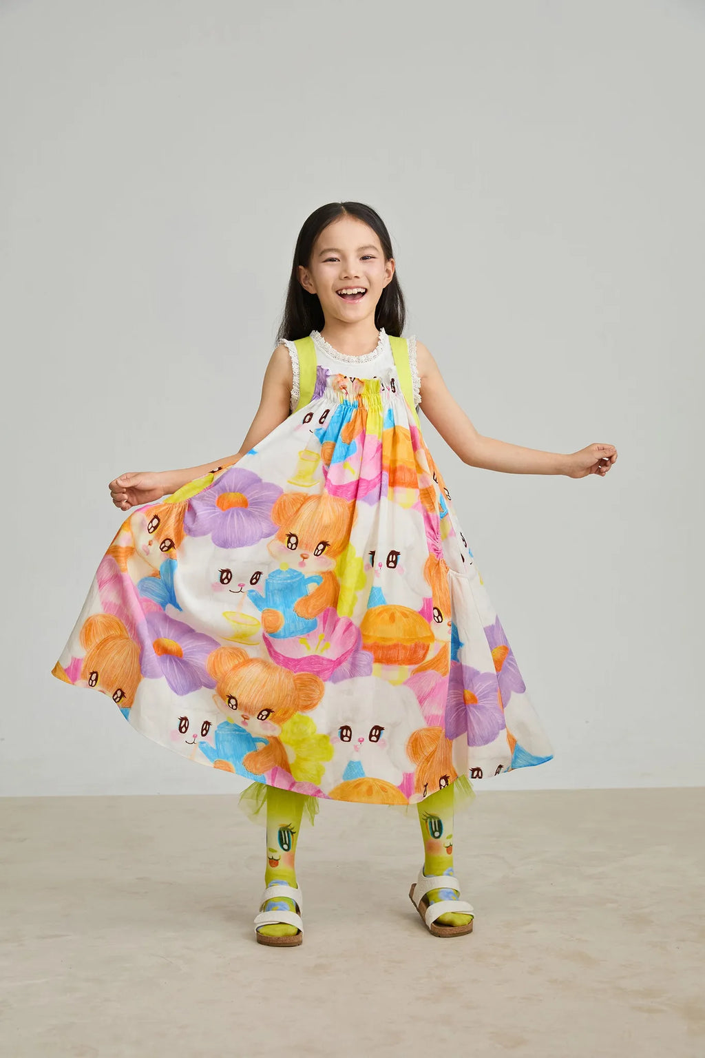 Poco Blush Animal Tea‑Party Smocked Maxi Dress