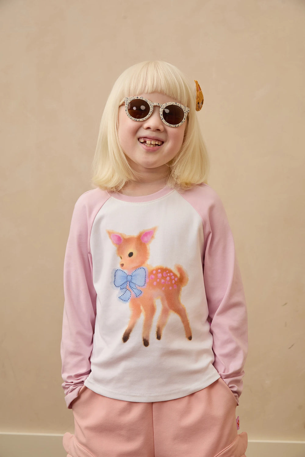 Ink-Wash Animals raglan long-sleeve tee