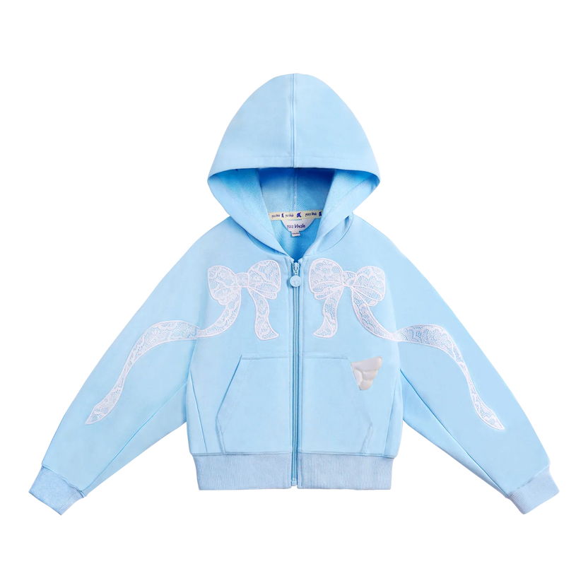 Ballerina Lace Bow Zip Hoodie by Poco Blush