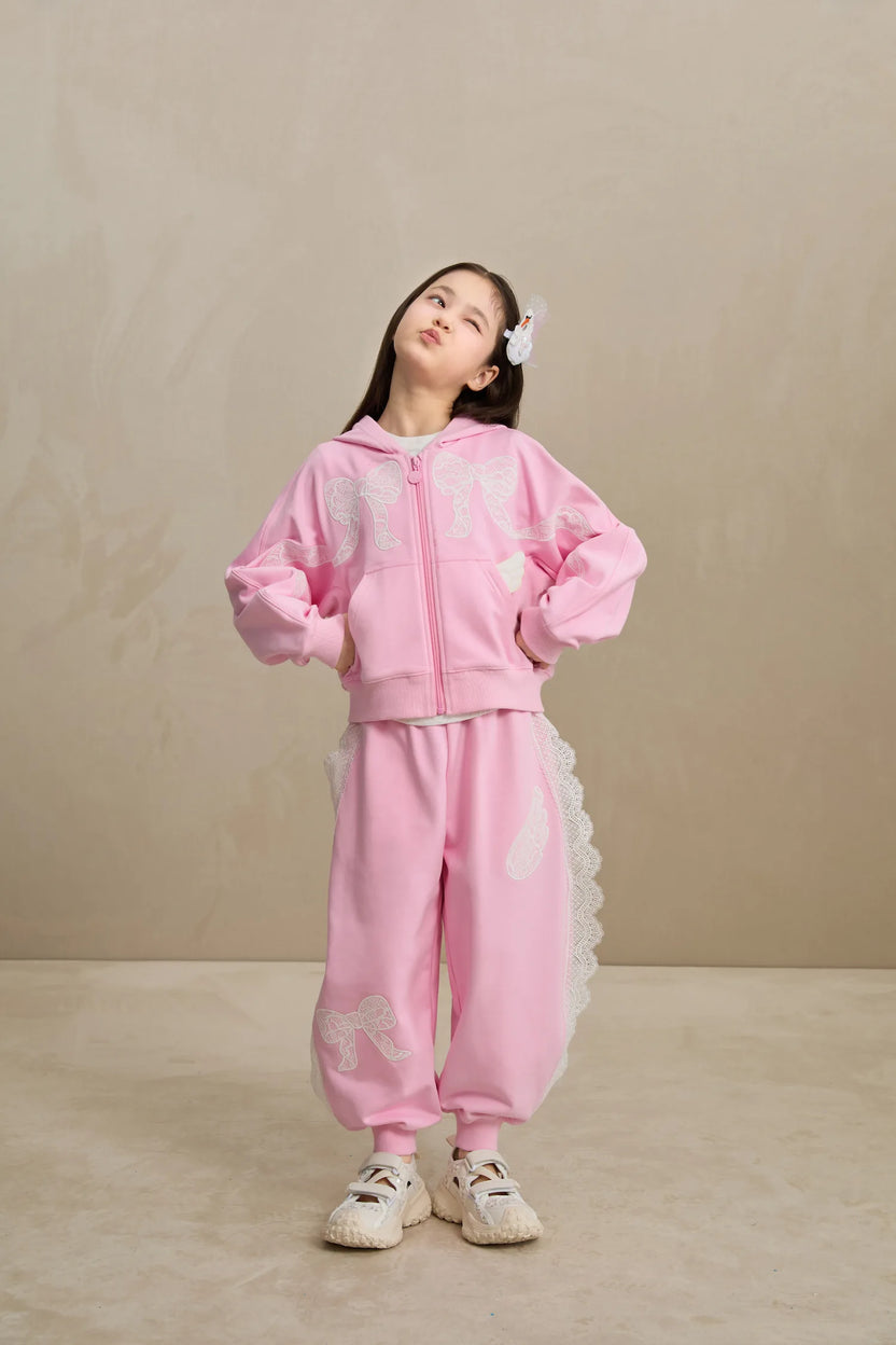 Ballerina Lace Bow Zip Hoodie by Poco Blush, image 16