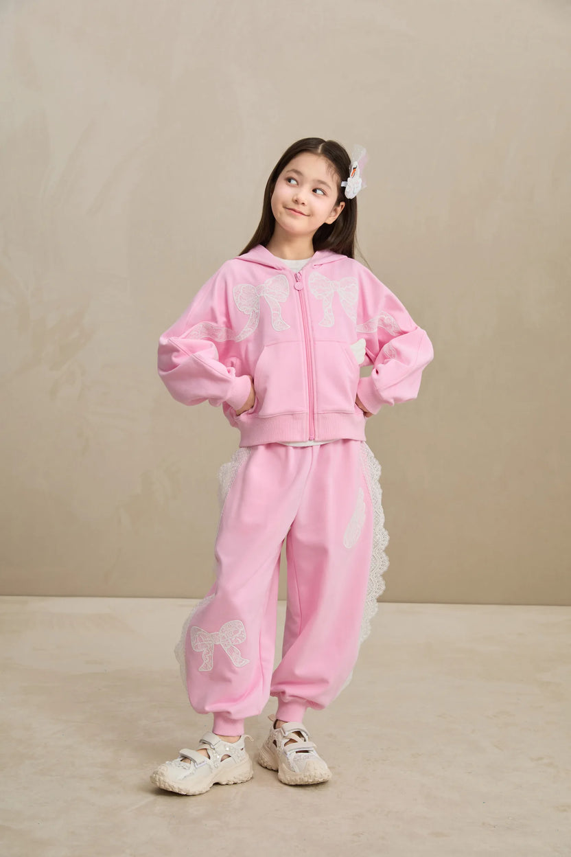 Ballerina Lace Bow Zip Hoodie by Poco Blush, image 14