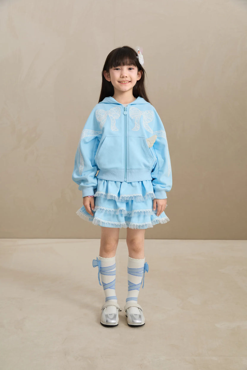 Ballerina Lace Bow Zip Hoodie by Poco Blush, image 5