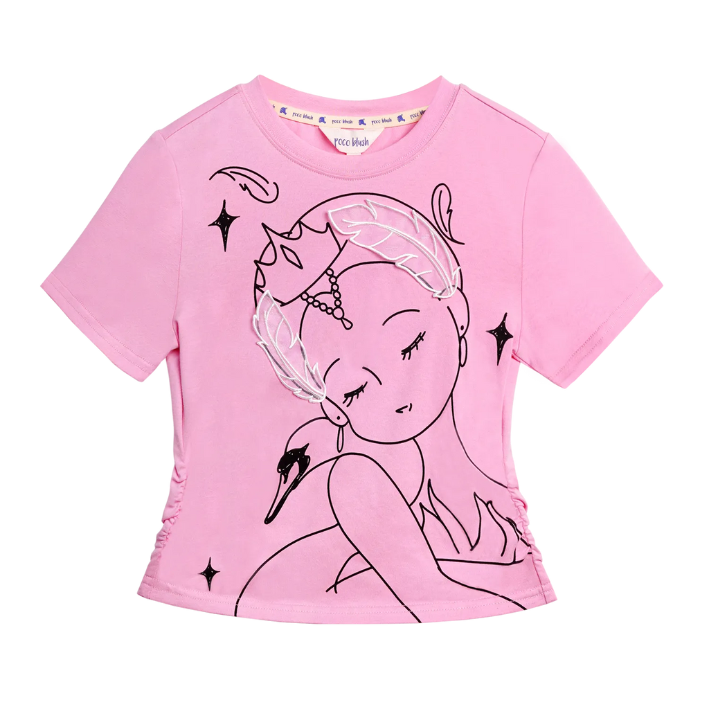 Poco Blush Fairy Ballerina Graphic Tee with 3D Lace