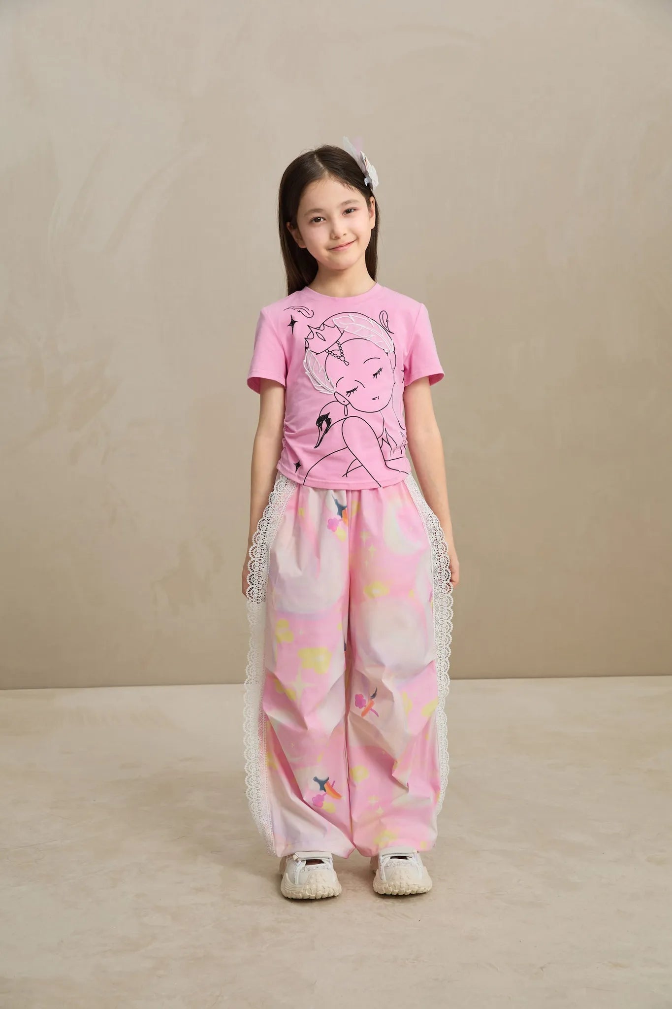 Poco Blush Fairy Ballerina Graphic Tee with 3D Lace