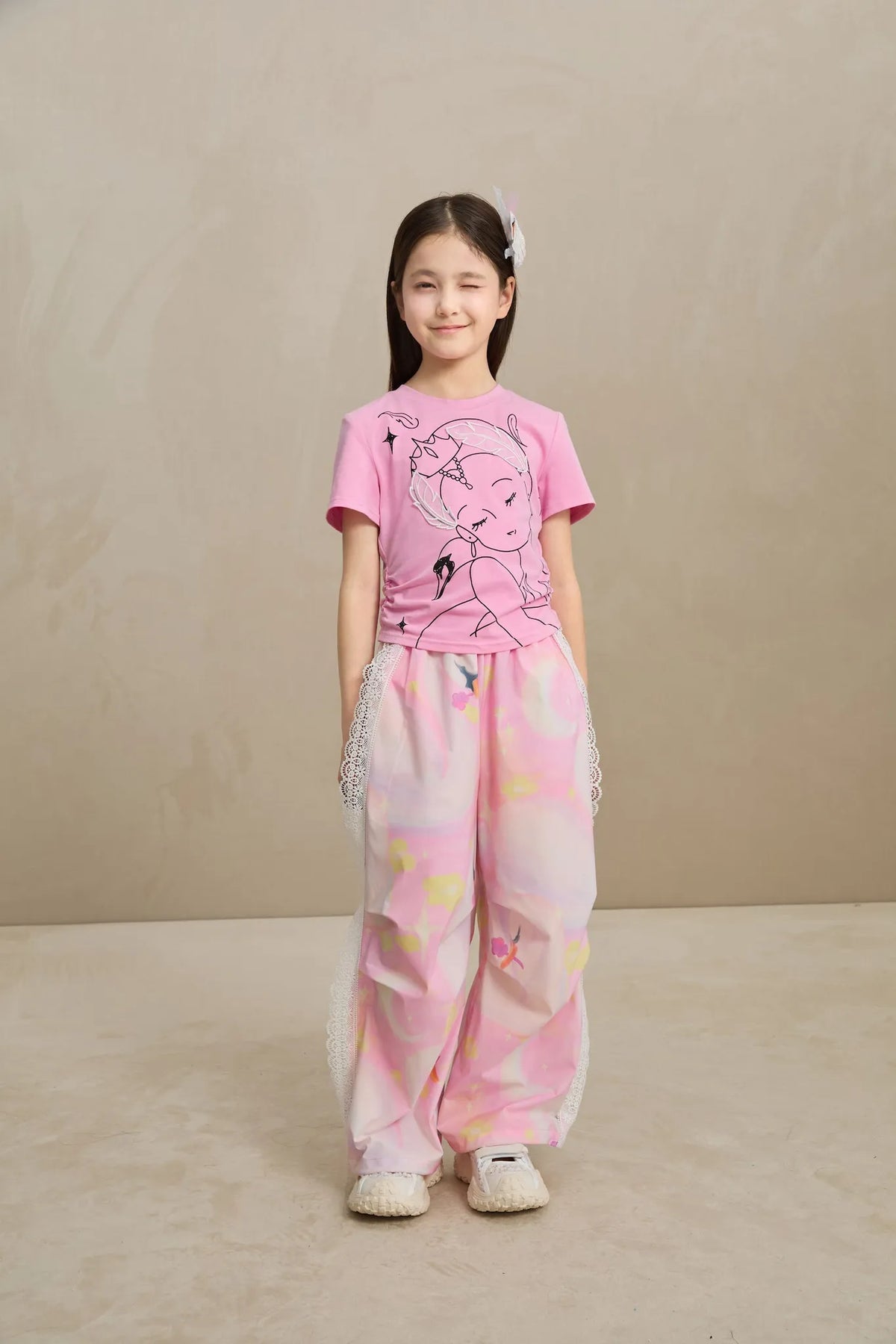 Fairy Ballerina Graphic Tee with 3D Lace by Poco Blush, image 2
