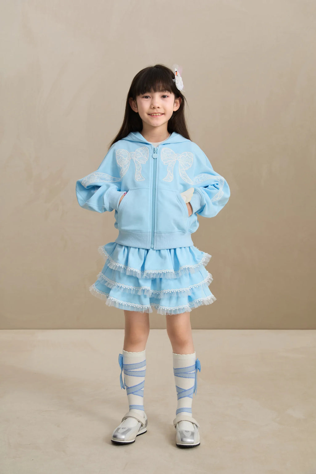 Poco Blush Ballet Tulle Skort with Lace Hem