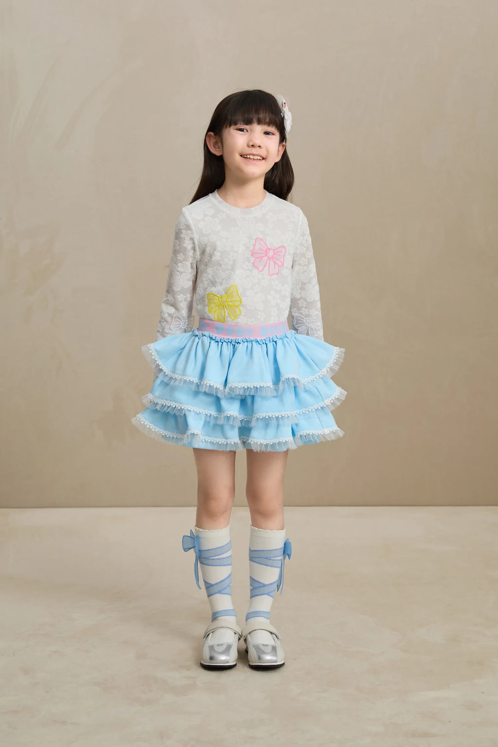 Poco Blush Ballet Tulle Skort with Lace Hem