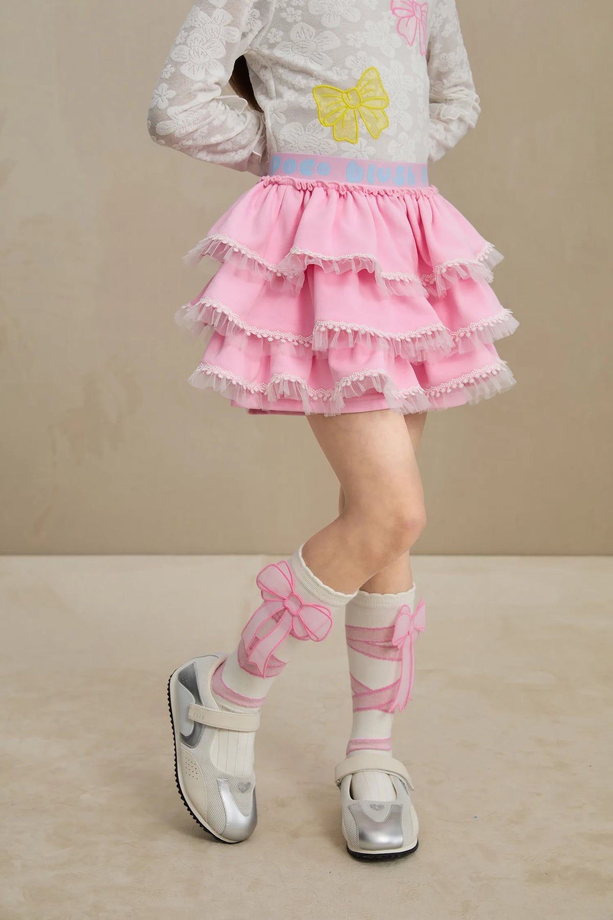 Ballet Tulle Skort with Lace Hem by Poco Blush, image 4