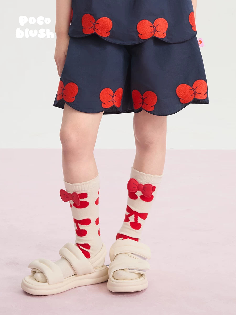 Big Bow Embroidered Shorts by Poco Blush, image 3