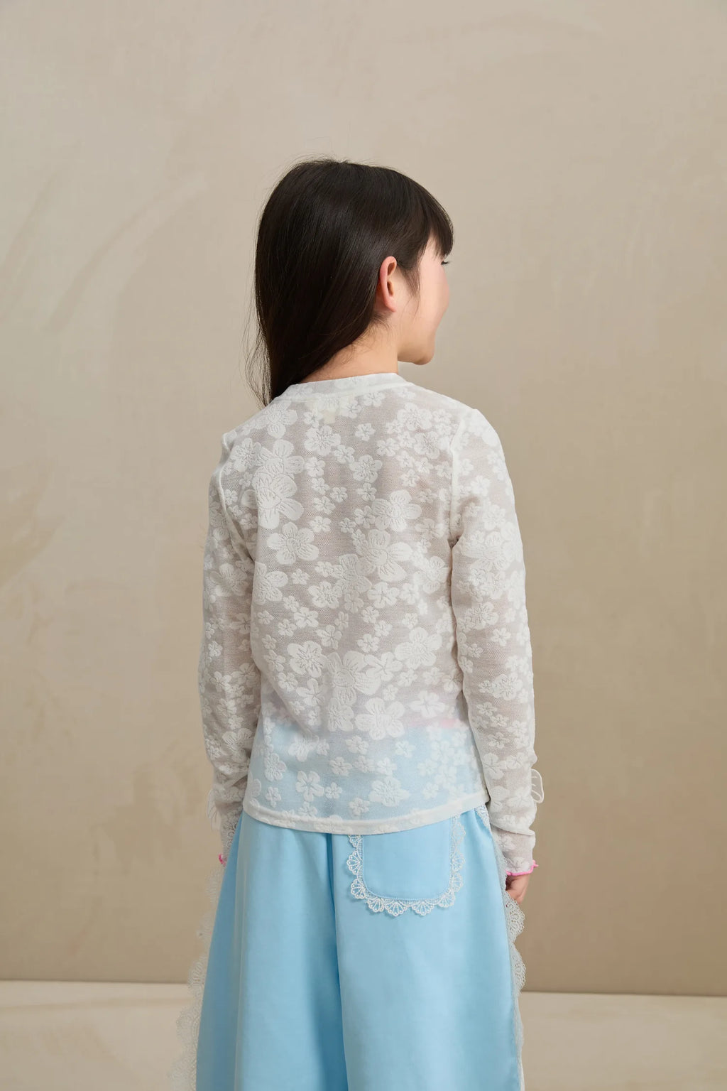Poco Blush Butterfly Lace Mesh Layering Top