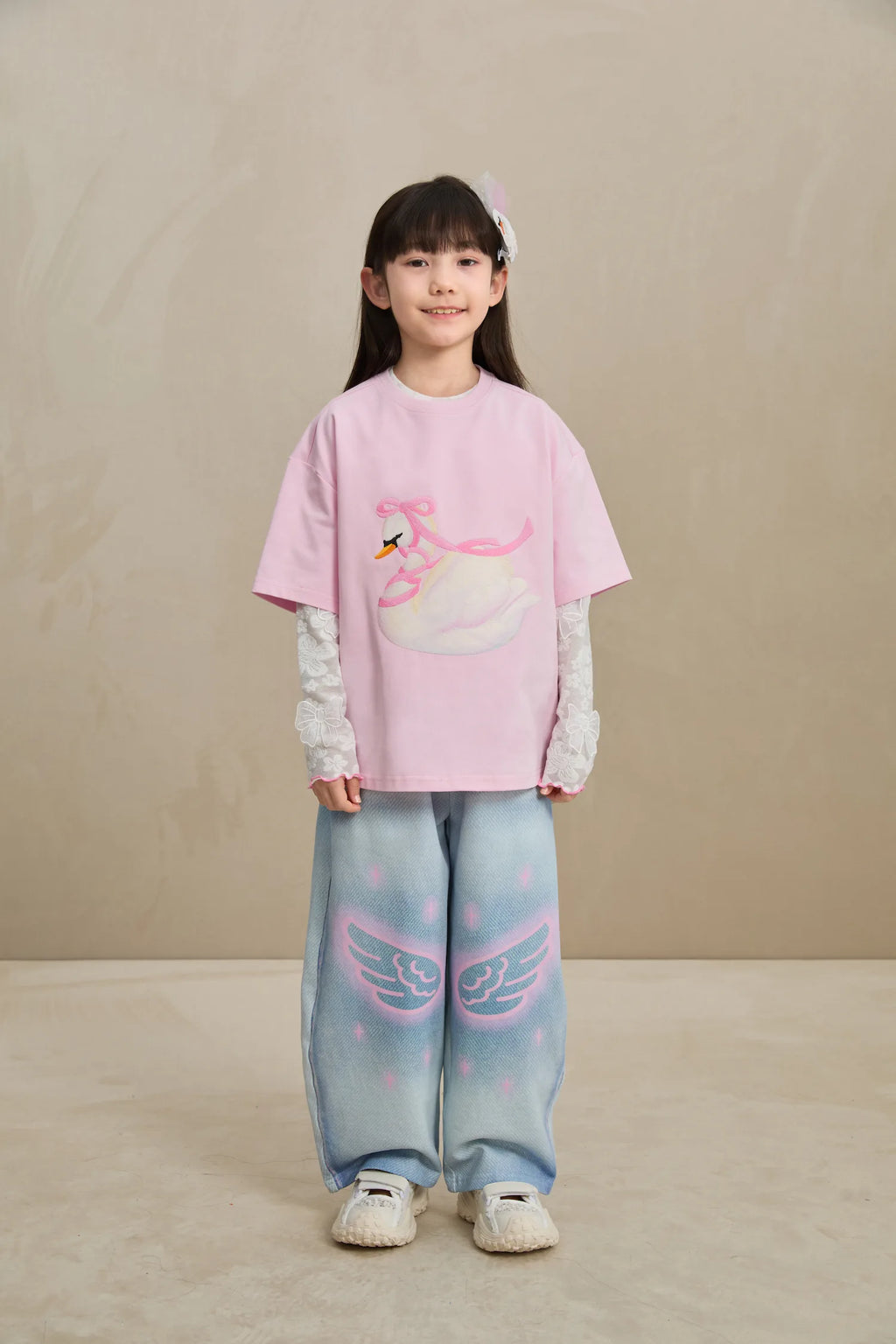 Poco Blush Butterfly Lace Mesh Layering Top