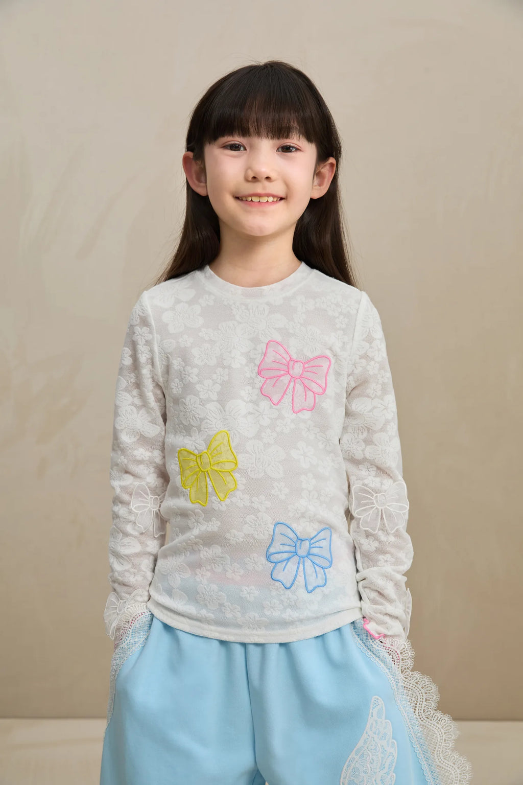 Poco Blush Butterfly Lace Mesh Layering Top