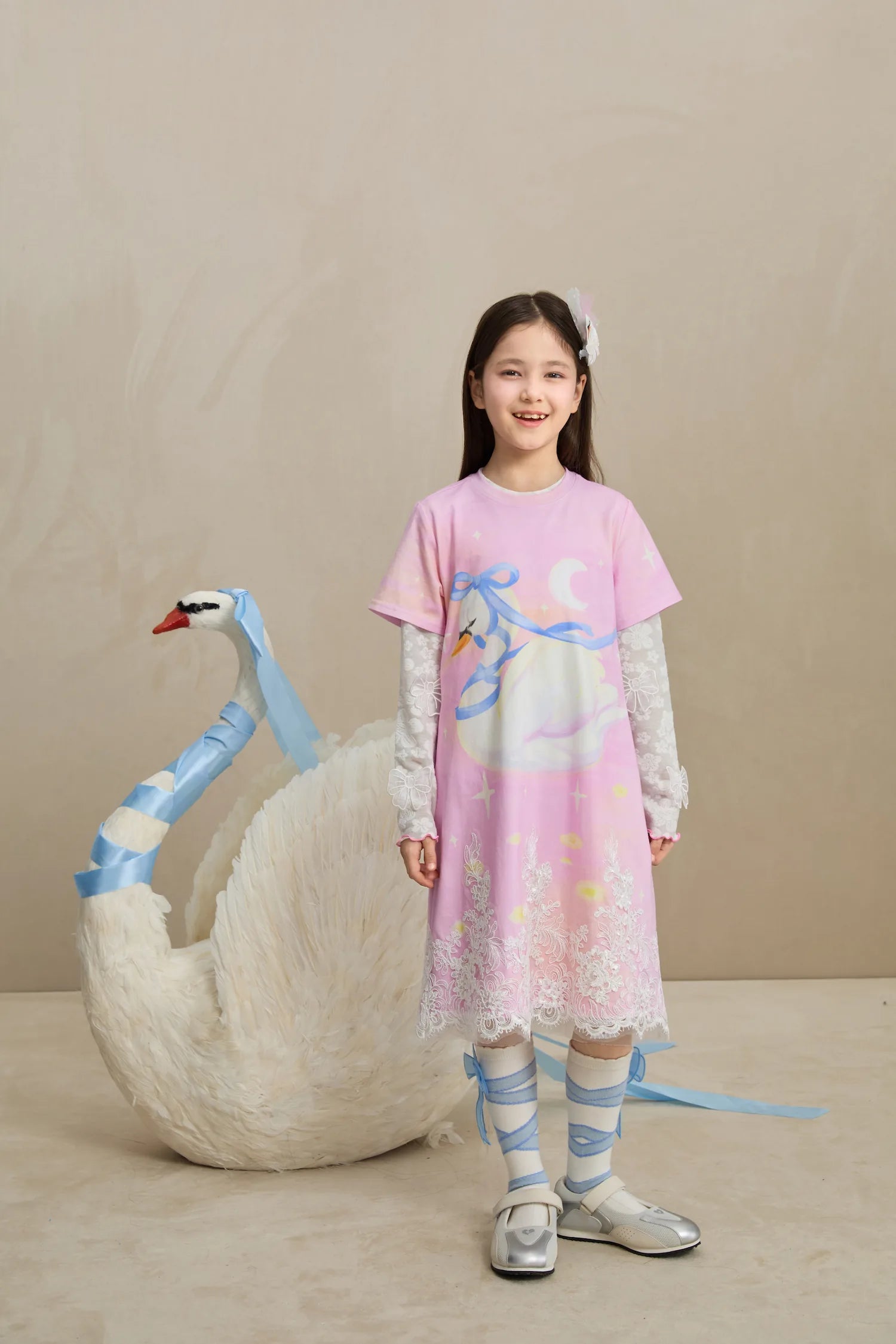 Poco Blush Butterfly Lace Mesh Layering Top