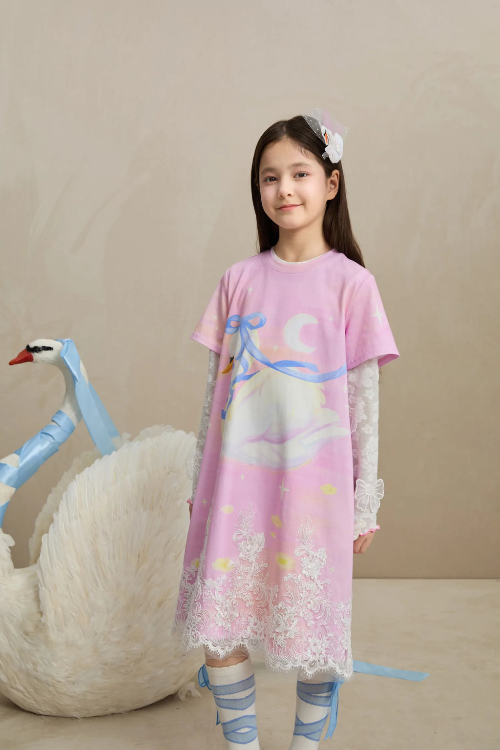 Poco Blush Butterfly Lace Mesh Layering Top