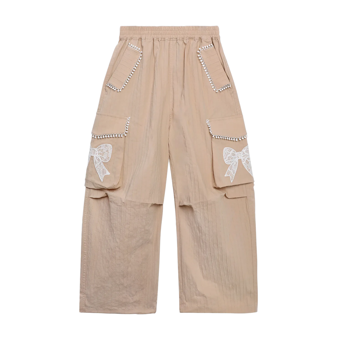 Poco Blush Lace-Trim Cargo Pants