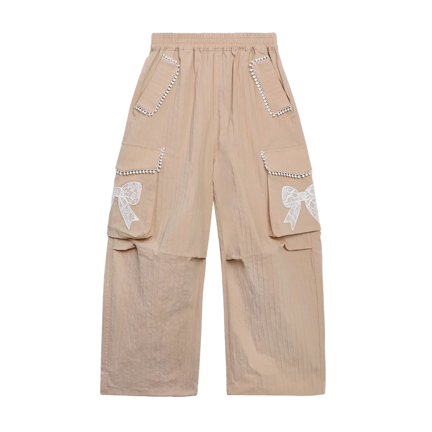 Poco Blush Lace-Trim Cargo Pants