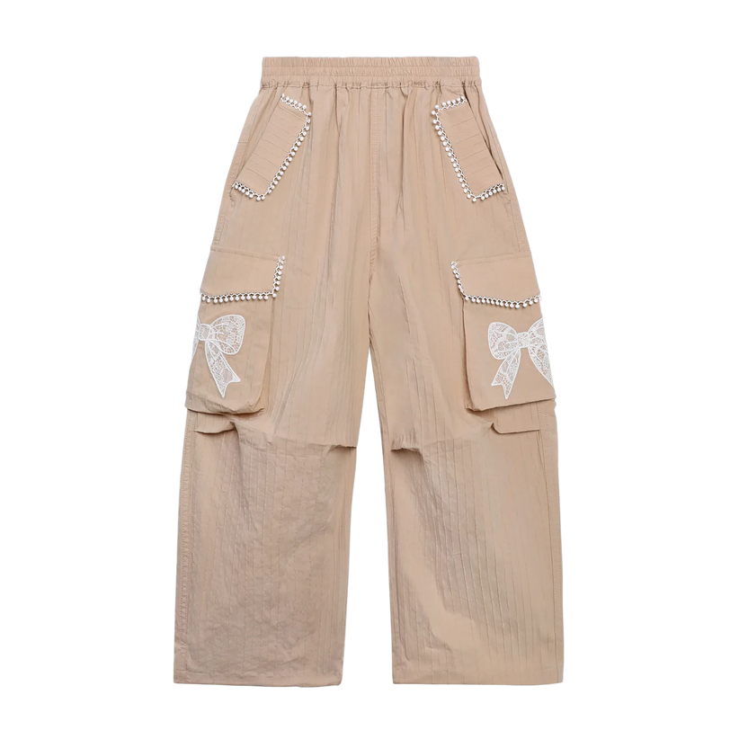 Lace-Trim Cargo Pants by Poco Blush