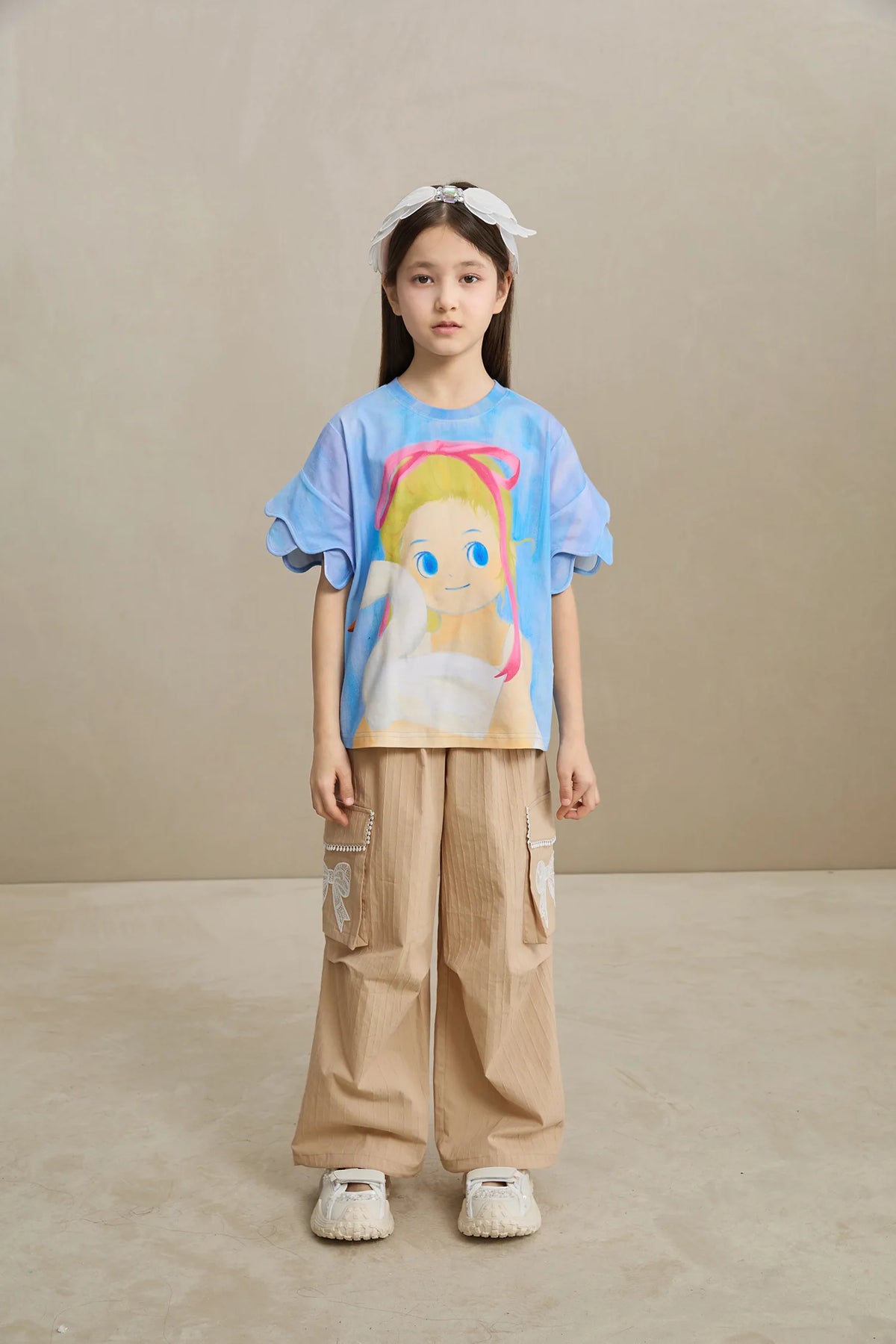 Poco Blush Lace-Trim Cargo Pants