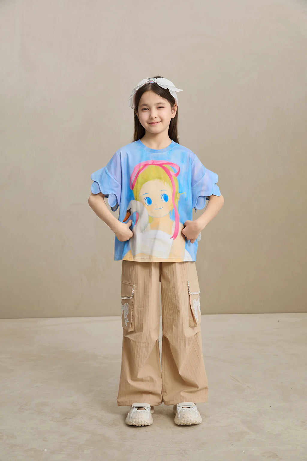 Poco Blush Lace-Trim Cargo Pants